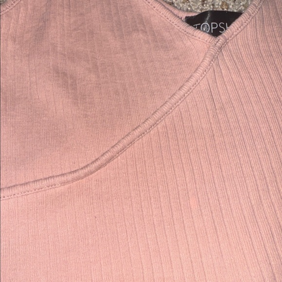 Topshop Pink Spaghetti Strap Cropped Ribbed Tank Top - Size 6 - Picture 6 of 6